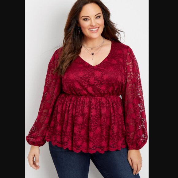 Maurices Tops - Maurices Long Sleeve Lace Blouse size 4X